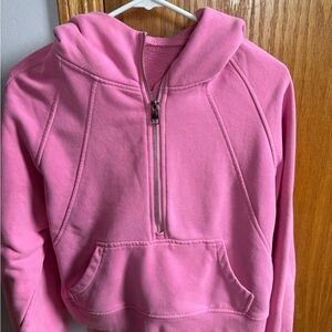 Pink Quarter Zip Cropped Hoodie